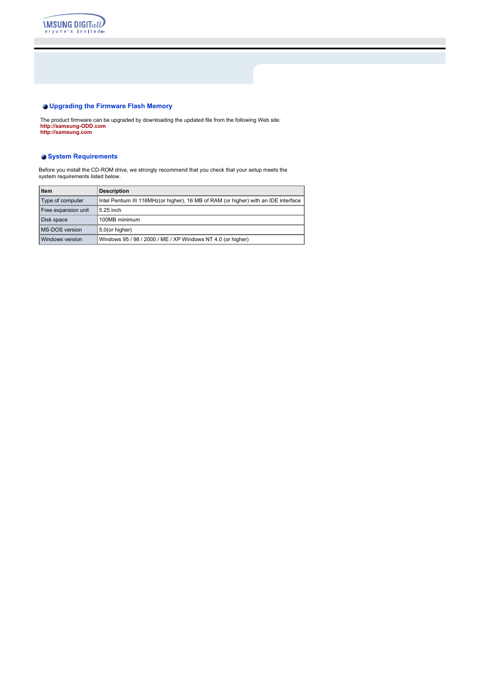 Upgrading the firmware flash memory, Using the drive | Samsung SC-152GEBS User Manual | Page 13 / 15