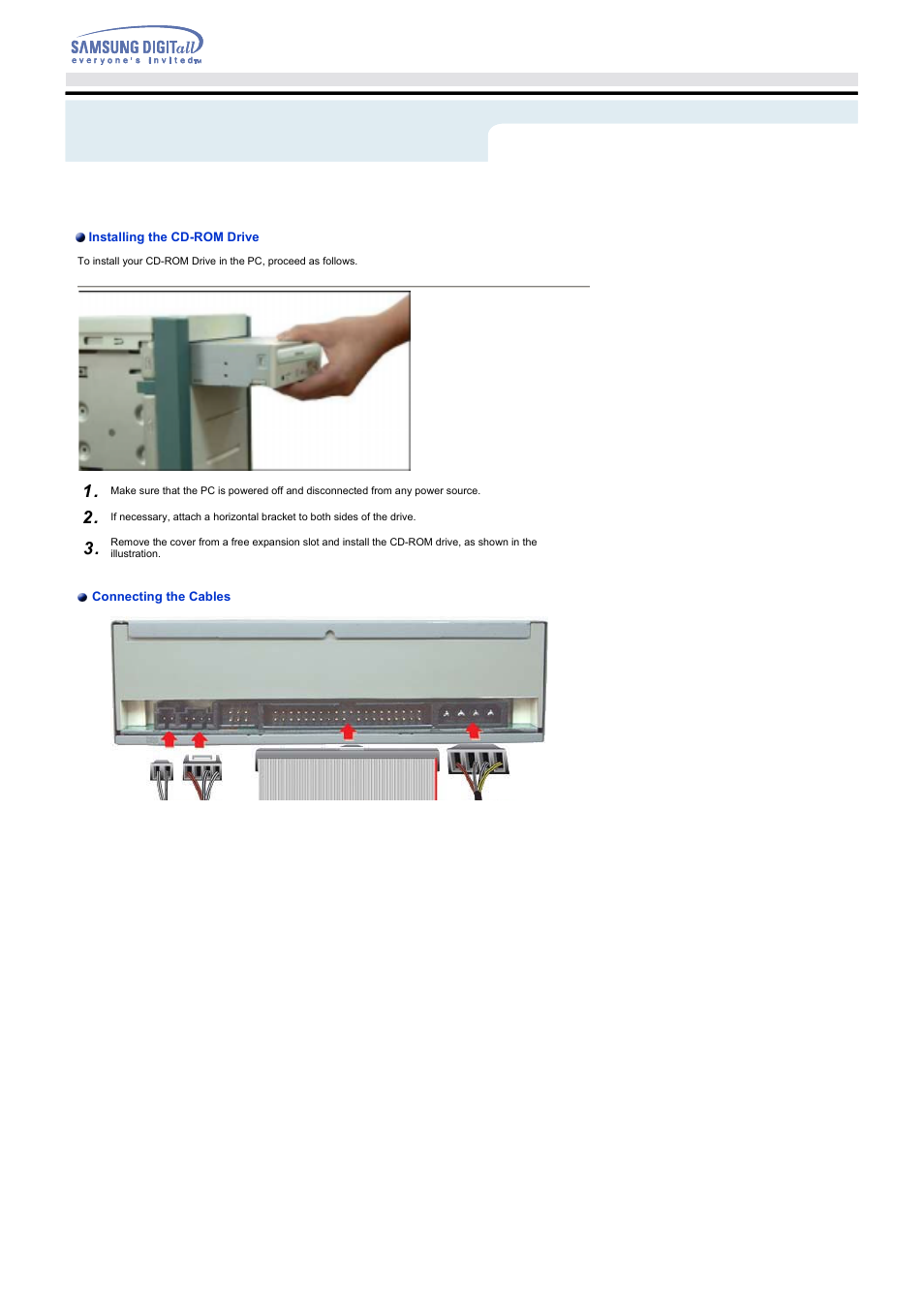 Setup, Installing the cd-r/rw drive | Samsung SC-152GEBS User Manual | Page 8 / 15