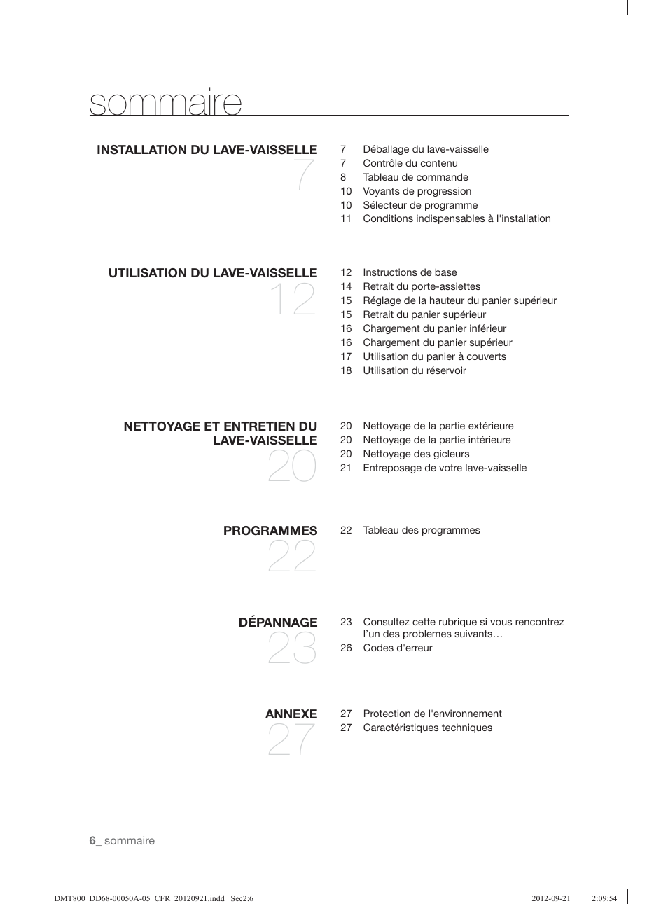 Sommaire | Samsung DMT800RHB-XAA User Manual | Page 38 / 96