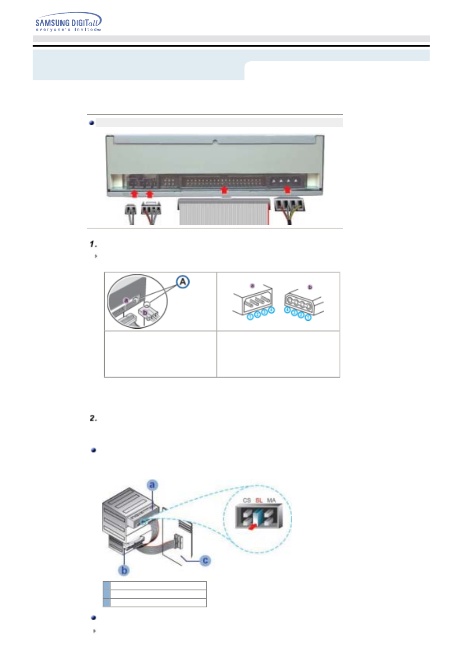 Connecting the cables, Setup | Samsung SH-D162D-BEBP User Manual | Page 10 / 20