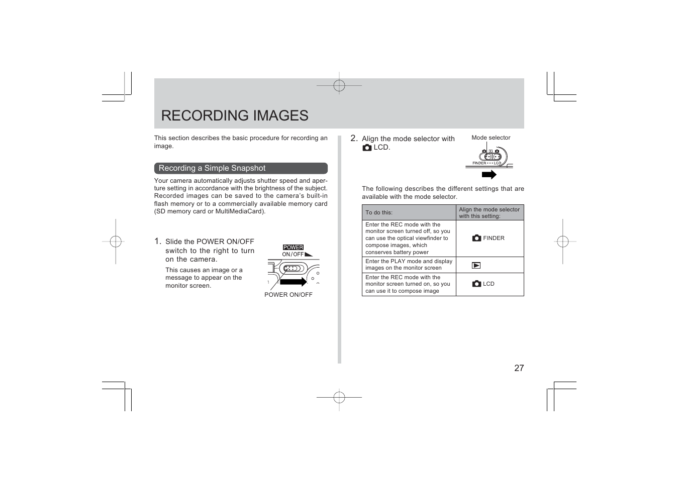 Recording images | Argus Camera RW-1 User Manual | Page 27 / 91
