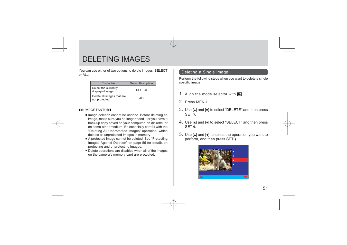 Deleting images | Argus Camera RW-1 User Manual | Page 51 / 91