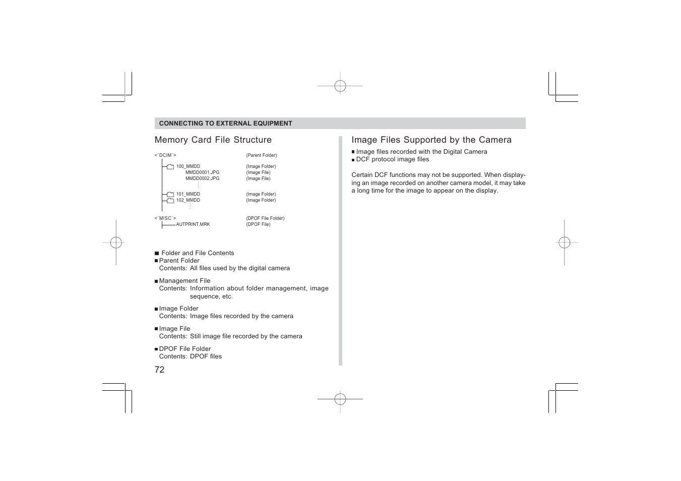 Image files supported by the camera | Argus Camera RW-1 User Manual | Page 72 / 91