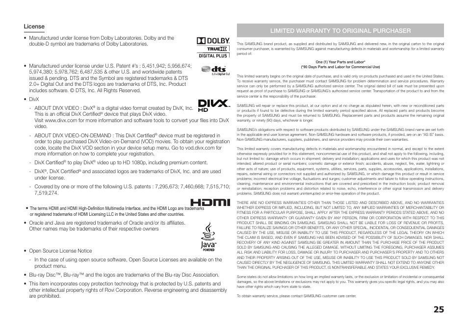 Samsung BD-D5100-ZA User Manual | Page 25 / 32
