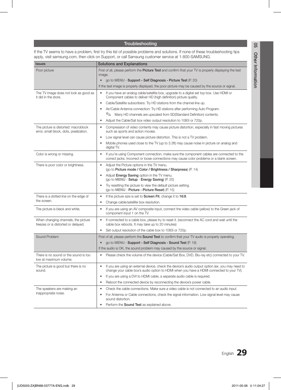 Samsung LN32D405E3DXZA User Manual | Page 29 / 34