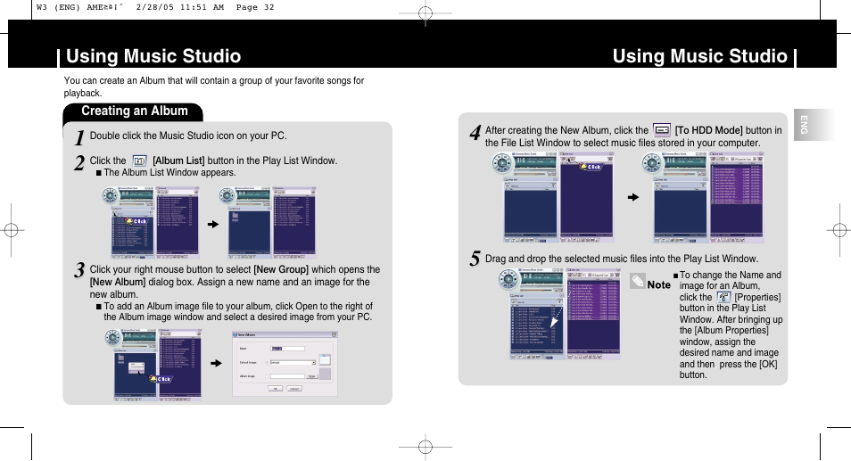 Using music studio | Samsung YP-W3Z-XAA User Manual | Page 17 / 35