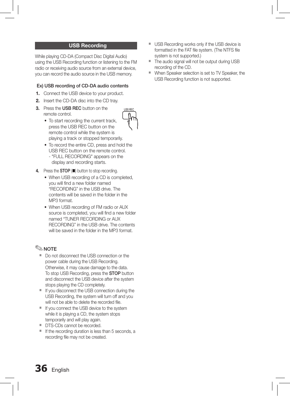 Samsung HT-E550-ZC User Manual | Page 36 / 45