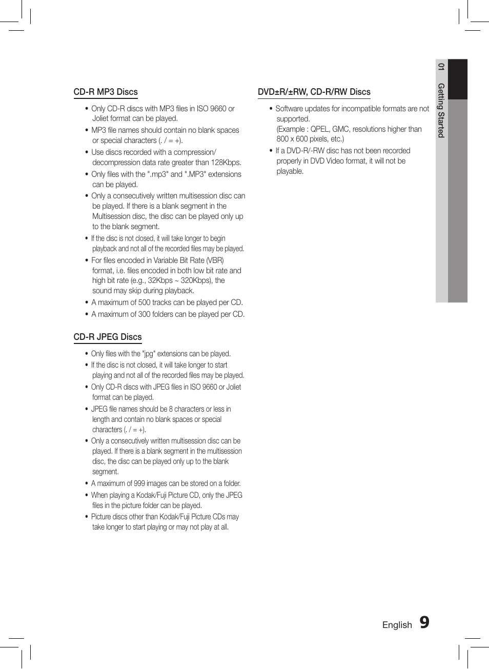 Samsung HT-E550-ZC User Manual | Page 9 / 45