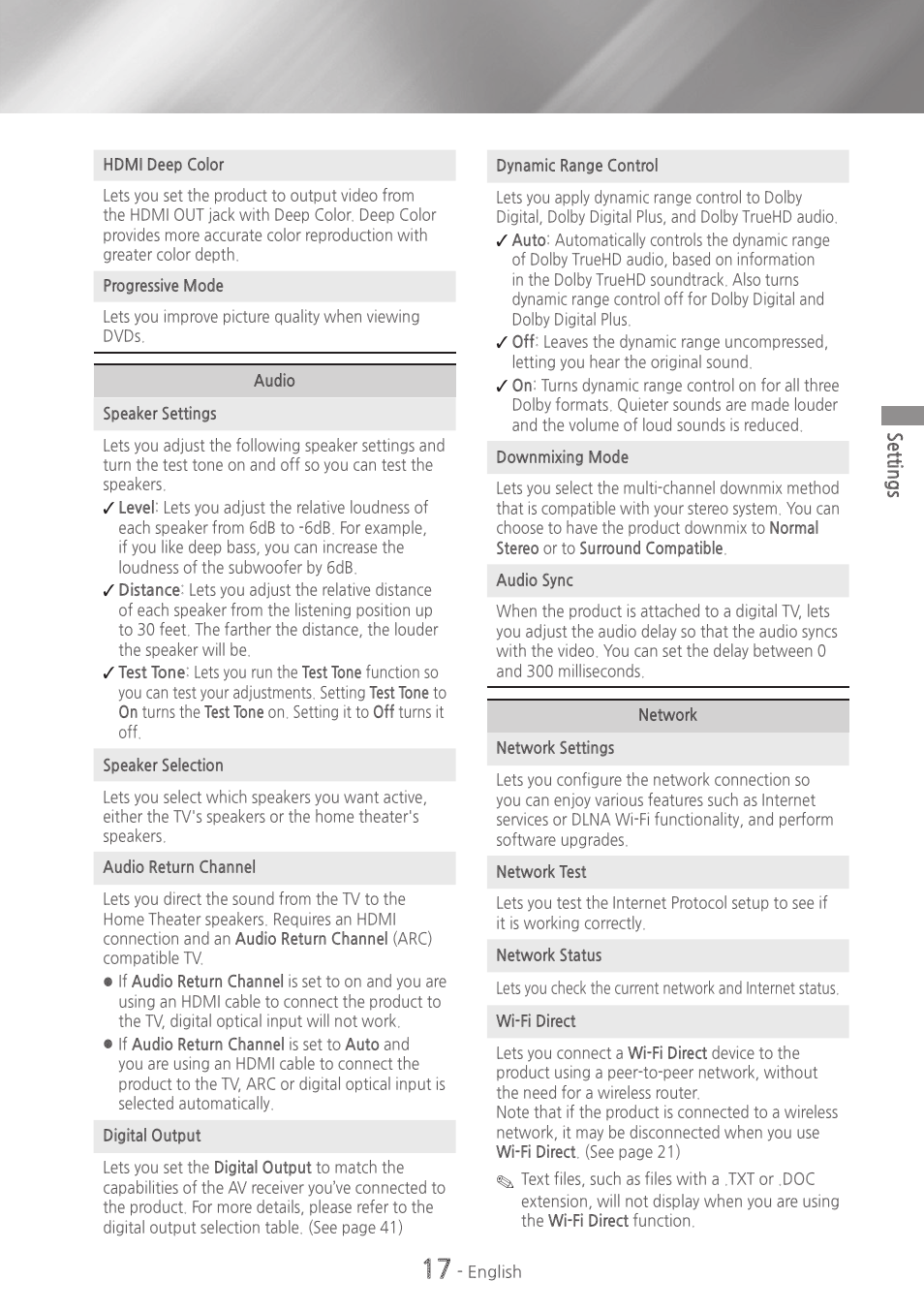 Samsung HT-H5500W-ZA User Manual | Page 17 / 48