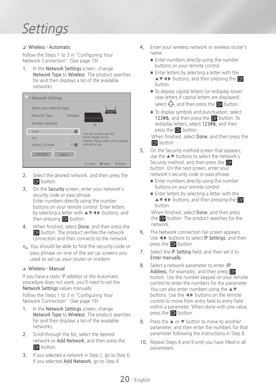 Settings | Samsung HT-H5500W-ZA User Manual | Page 20 / 48
