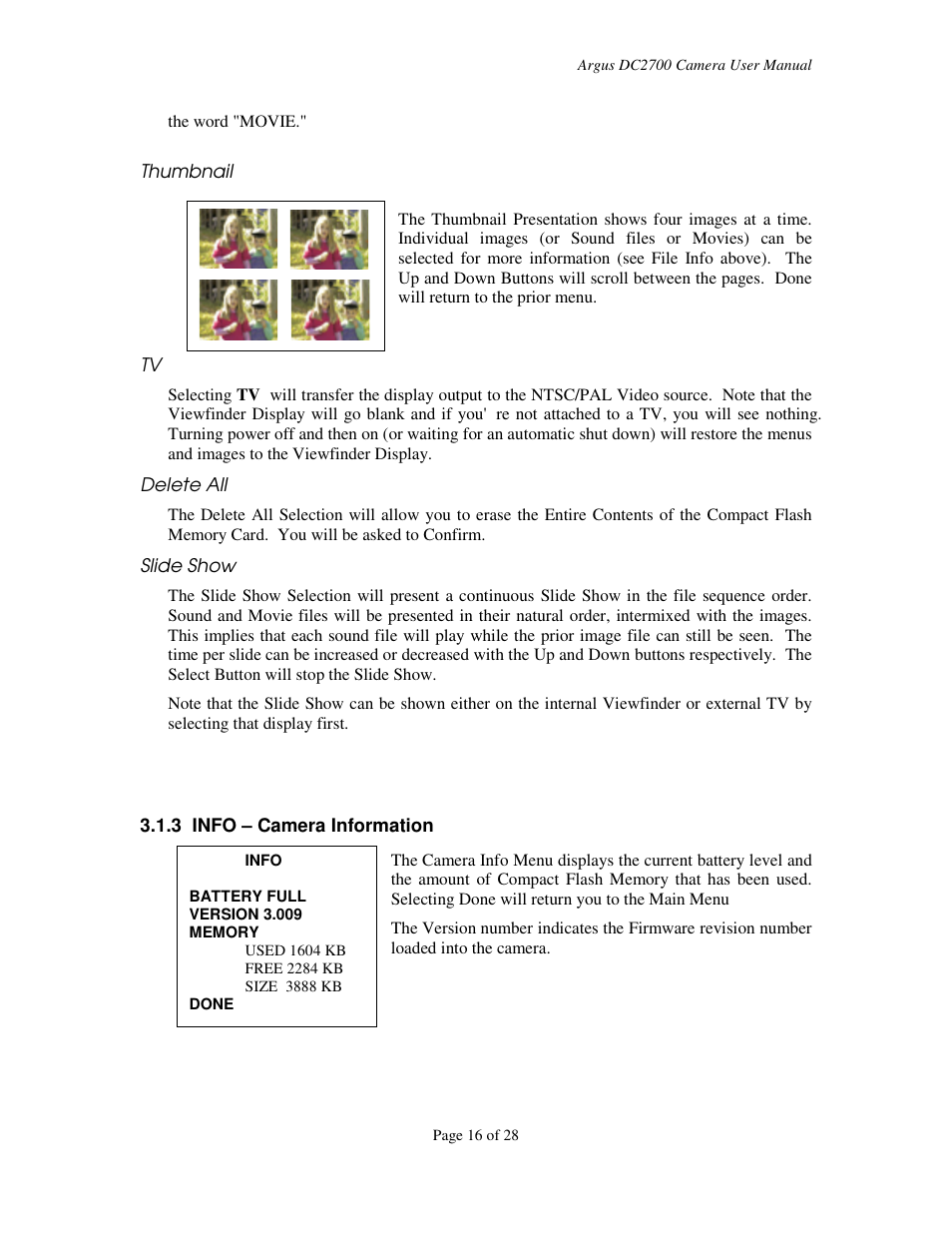 Argus Camera DC2700 User Manual | Page 16 / 28