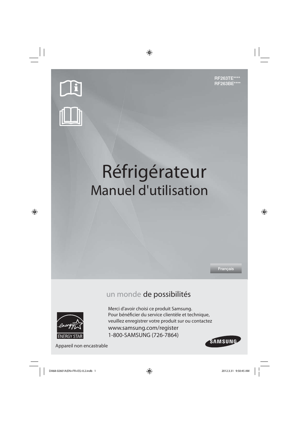 Réfrigérateur, Manuel d'utilisation | Samsung RF263TEAESP-AA User Manual | Page 63 / 92