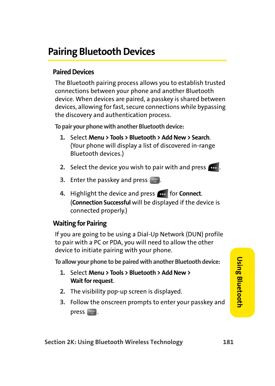 Pairing bluetooth devices | Samsung SEPM500BKASPR User Manual | Page 205 / 257