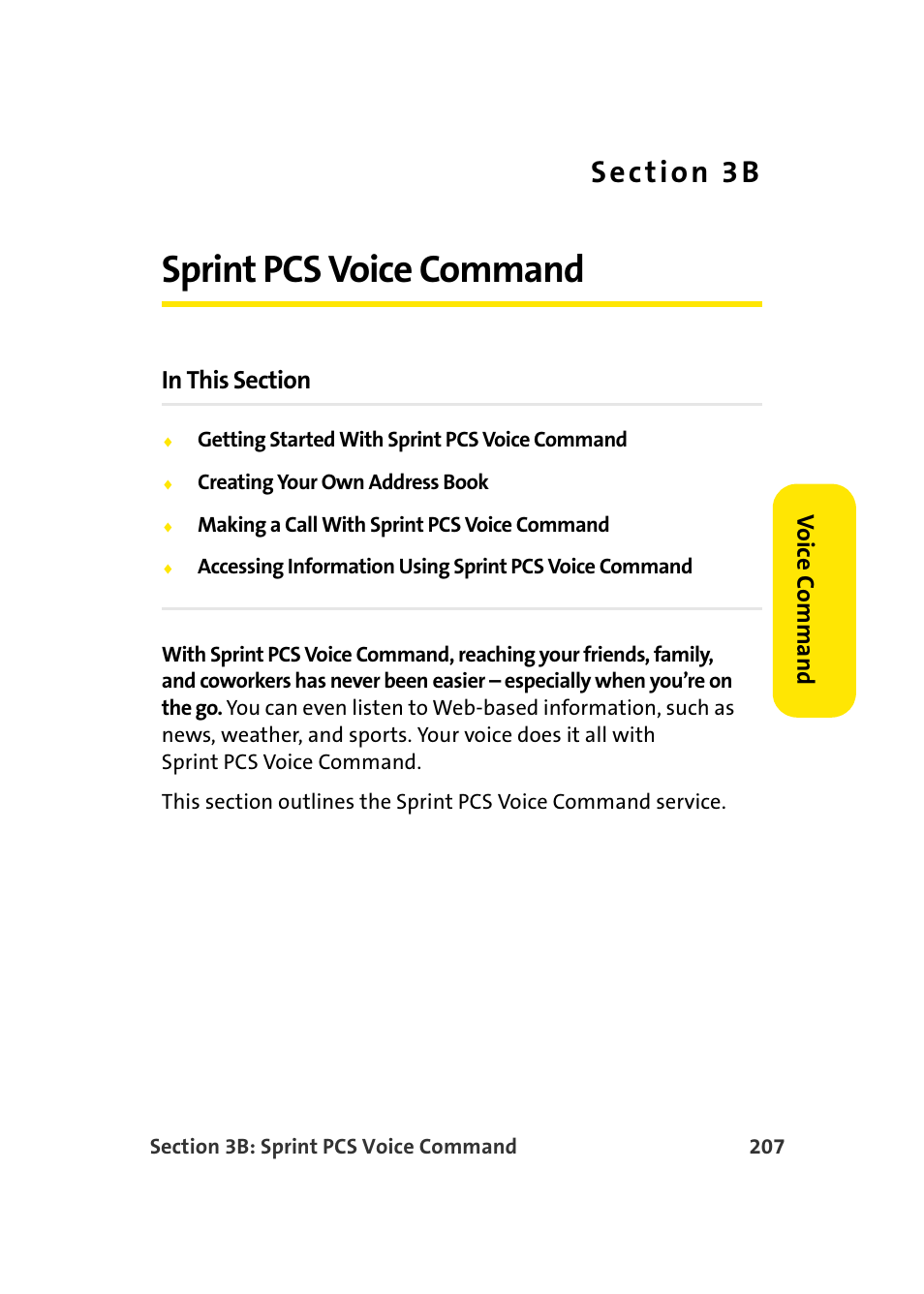 Sprint pcs voice command, 3b. sprint pcs voice command | Samsung SEPM500BKASPR User Manual | Page 231 / 257