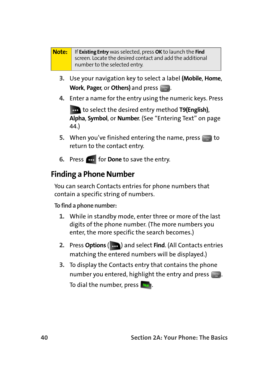 Finding a phone number | Samsung SEPM500BKASPR User Manual | Page 64 / 257