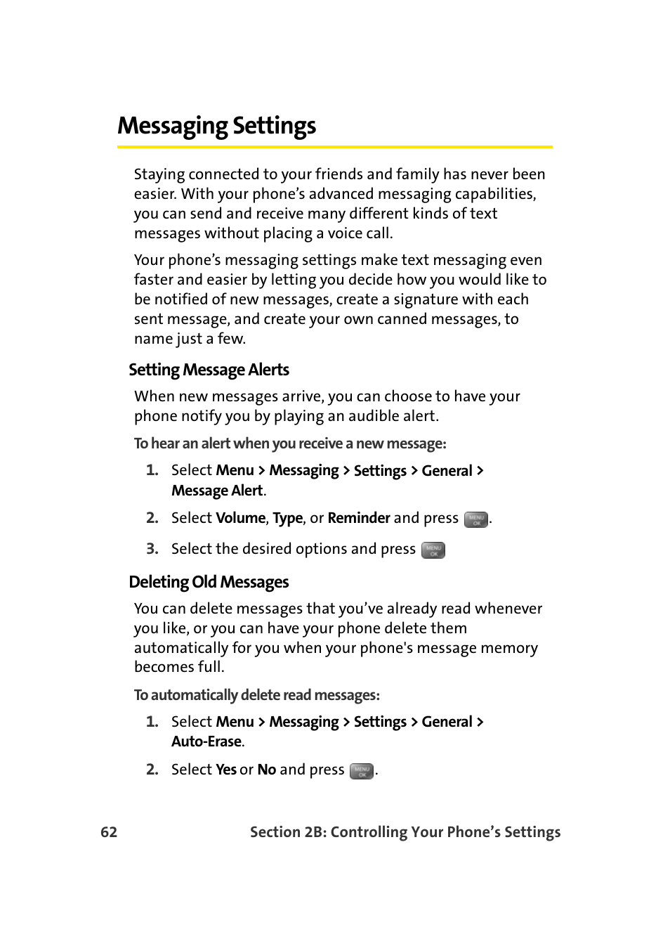 Messaging settings | Samsung SEPM500BKASPR User Manual | Page 86 / 257