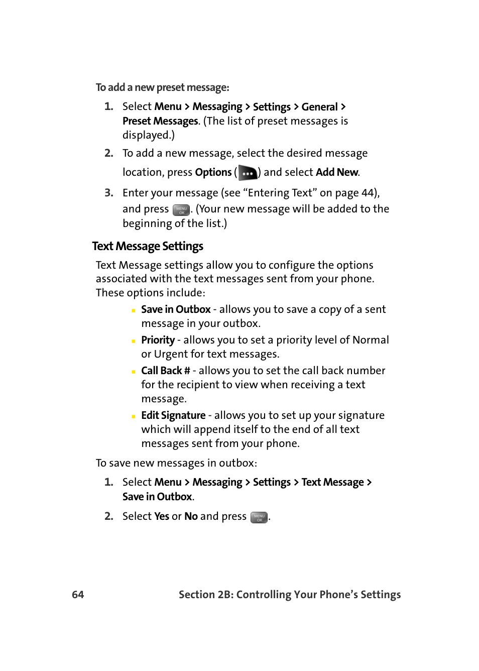 Text message settings | Samsung SEPM500BKASPR User Manual | Page 88 / 257