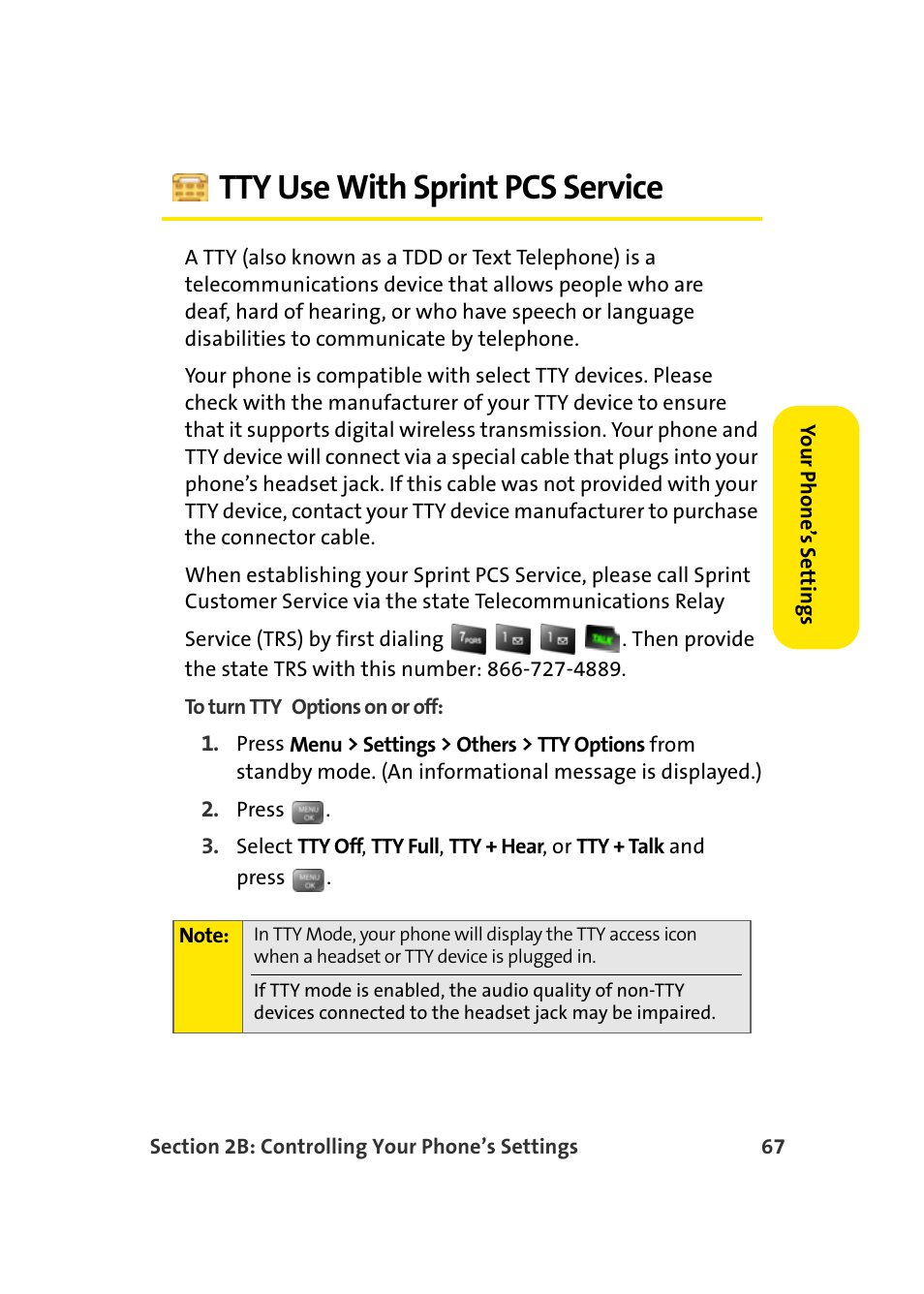 Tty use with sprint pcs service | Samsung SEPM500BKASPR User Manual | Page 91 / 257