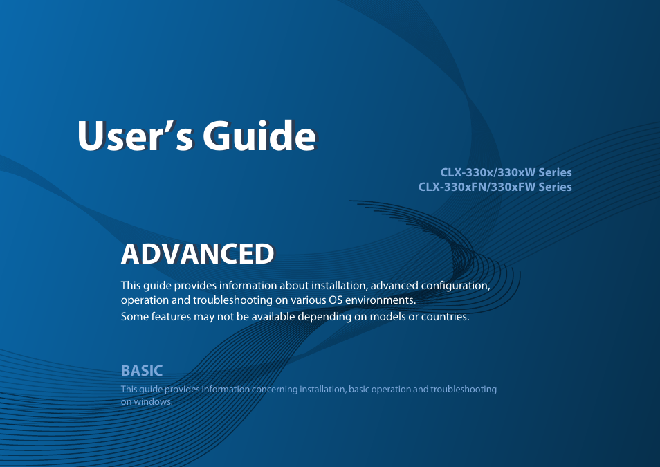 Advanced, User’s guide | Samsung CLX-3305W-XPE User Manual | Page 142 / 334