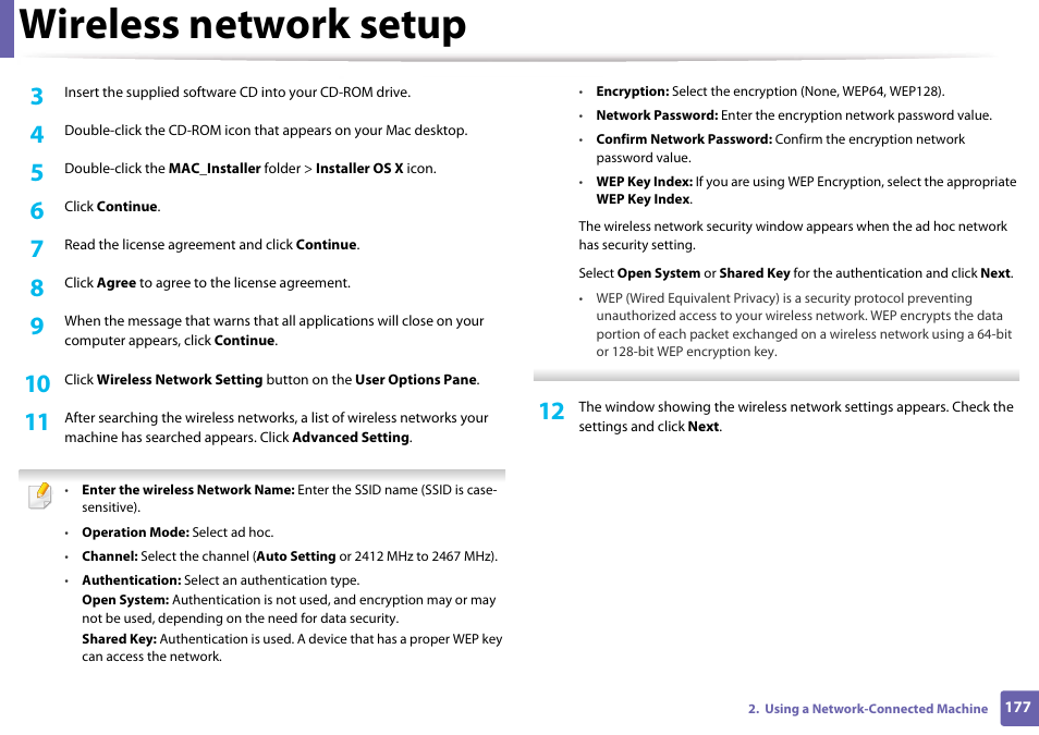 Wireless network setup | Samsung CLX-3305W-XPE User Manual | Page 177 / 334
