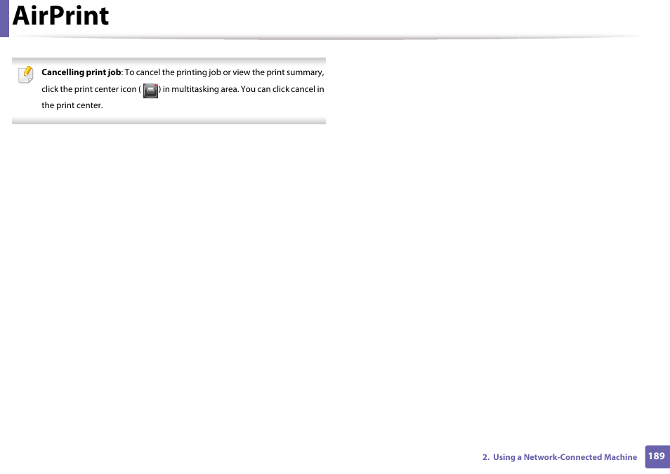 Airprint | Samsung CLX-3305W-XPE User Manual | Page 189 / 334