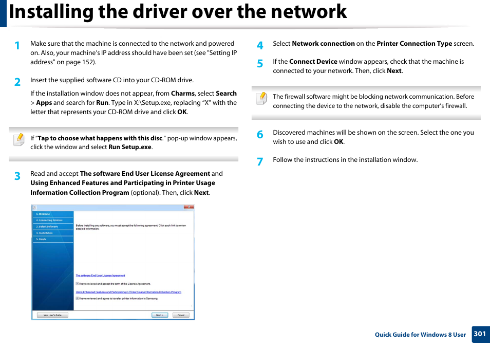 Installing the driver over the network | Samsung CLX-3305W-XPE User Manual | Page 301 / 334