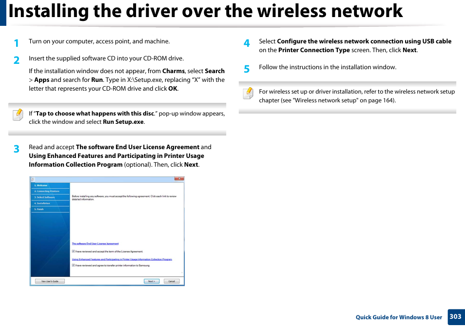 Installing the driver over the wireless network | Samsung CLX-3305W-XPE User Manual | Page 303 / 334