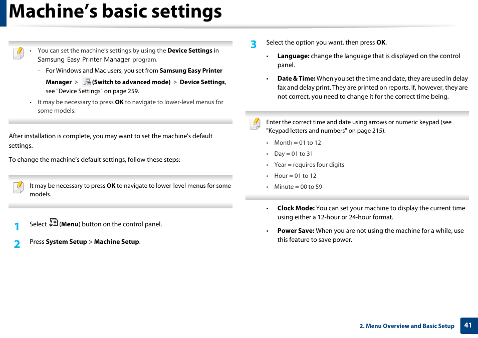 Machine’s basic settings | Samsung CLX-3305W-XPE User Manual | Page 41 / 334