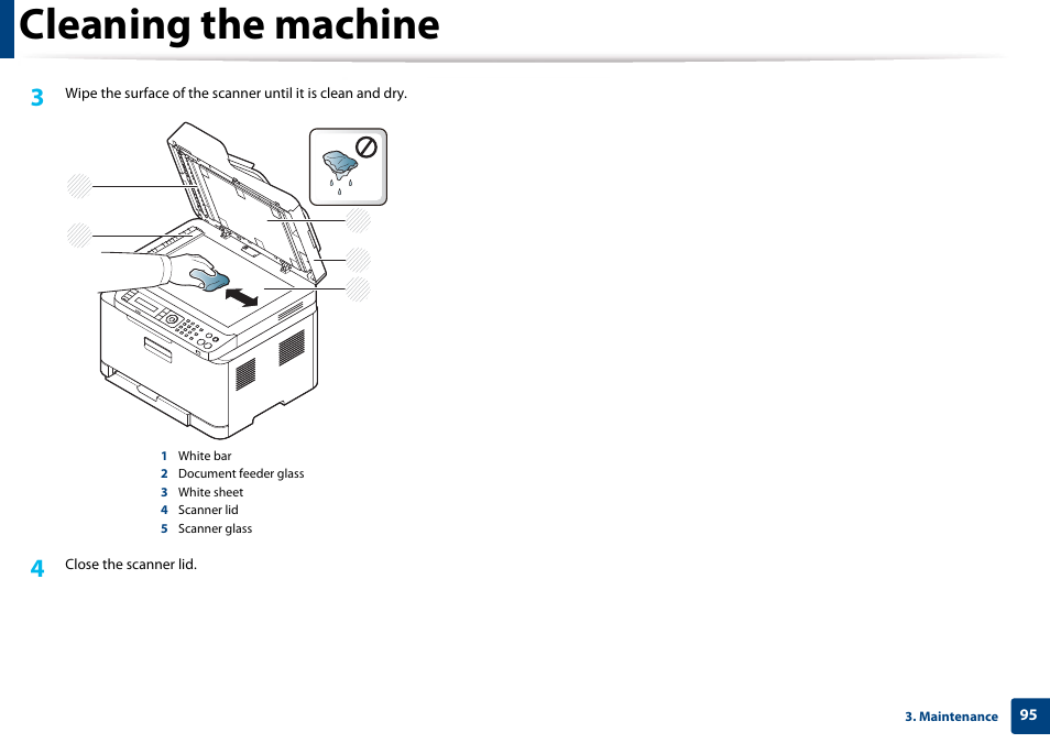 Cleaning the machine | Samsung CLX-3305W-XPE User Manual | Page 95 / 334