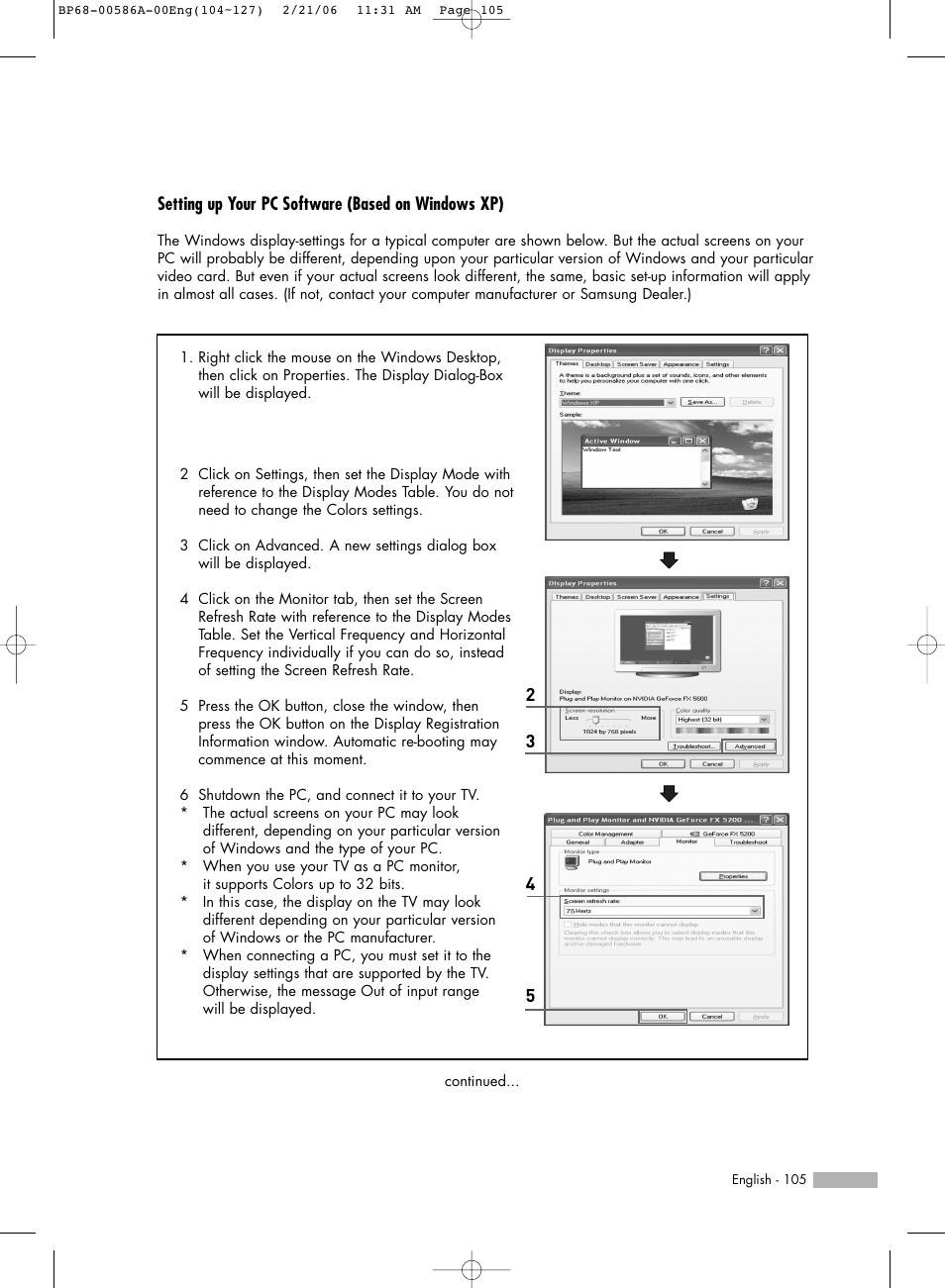 Samsung HLS5086WX-XAA User Manual | Page 105 / 131