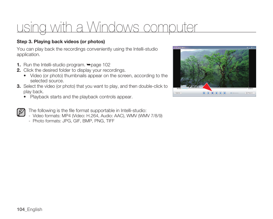 Using with a windows computer | Samsung SMX-K40LN-XAA User Manual | Page 118 / 142