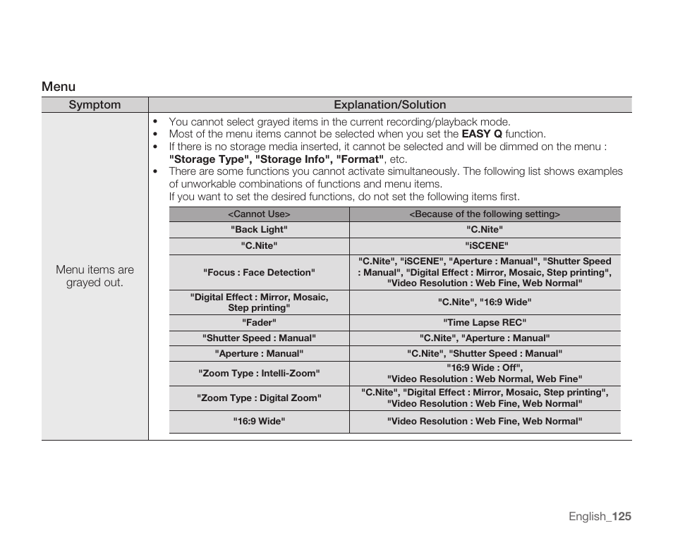 Menu | Samsung SMX-K40LN-XAA User Manual | Page 139 / 142