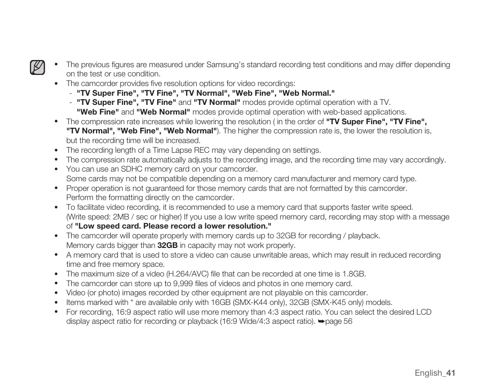 Samsung SMX-K40LN-XAA User Manual | Page 55 / 142