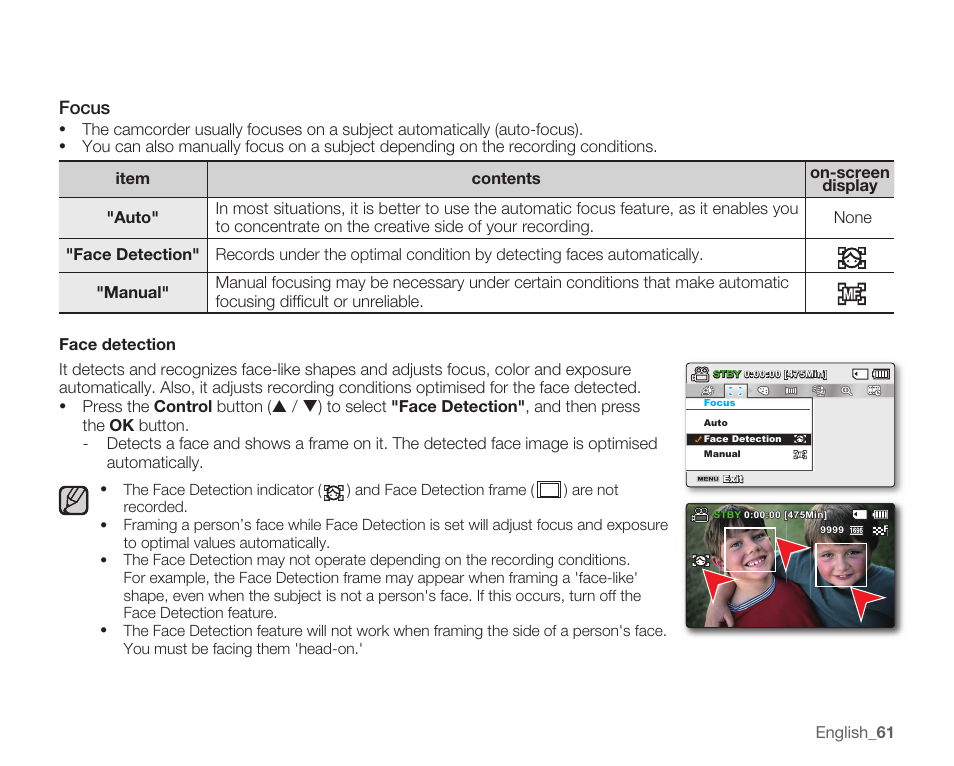 Focus | Samsung SMX-K40LN-XAA User Manual | Page 75 / 142