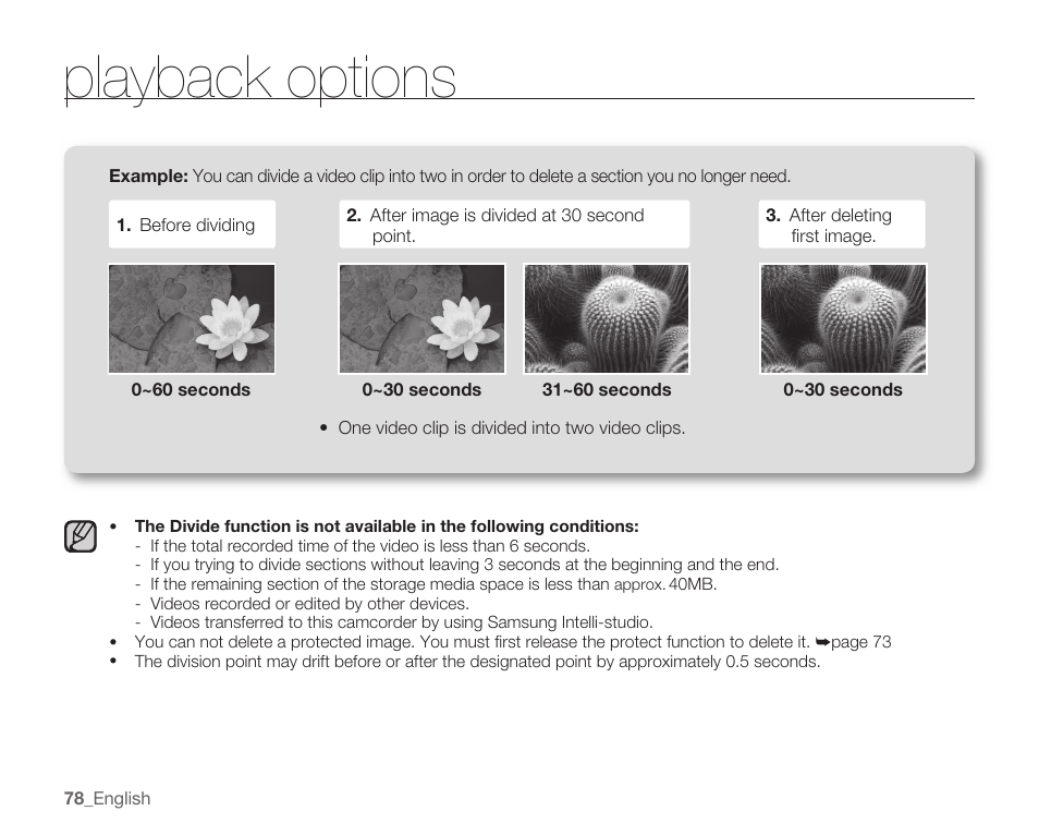 Playback options | Samsung SMX-K40LN-XAA User Manual | Page 92 / 142