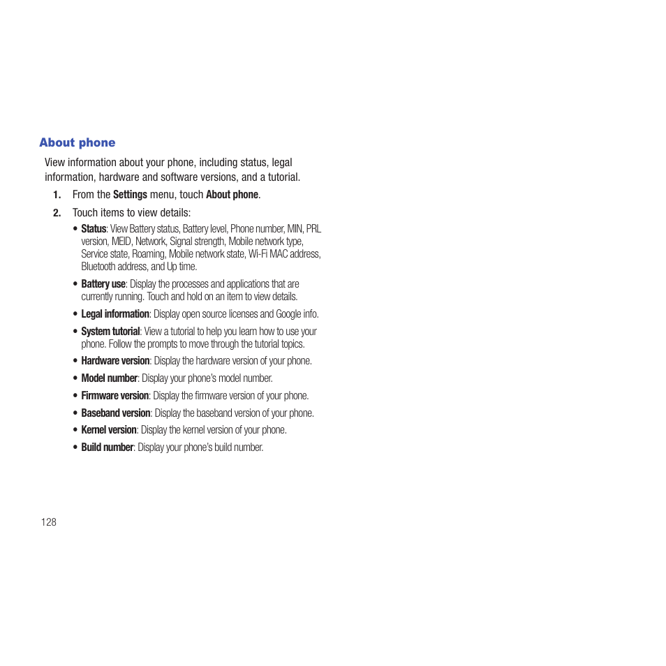 About phone | Samsung SCH-R915ZKACRI User Manual | Page 132 / 165