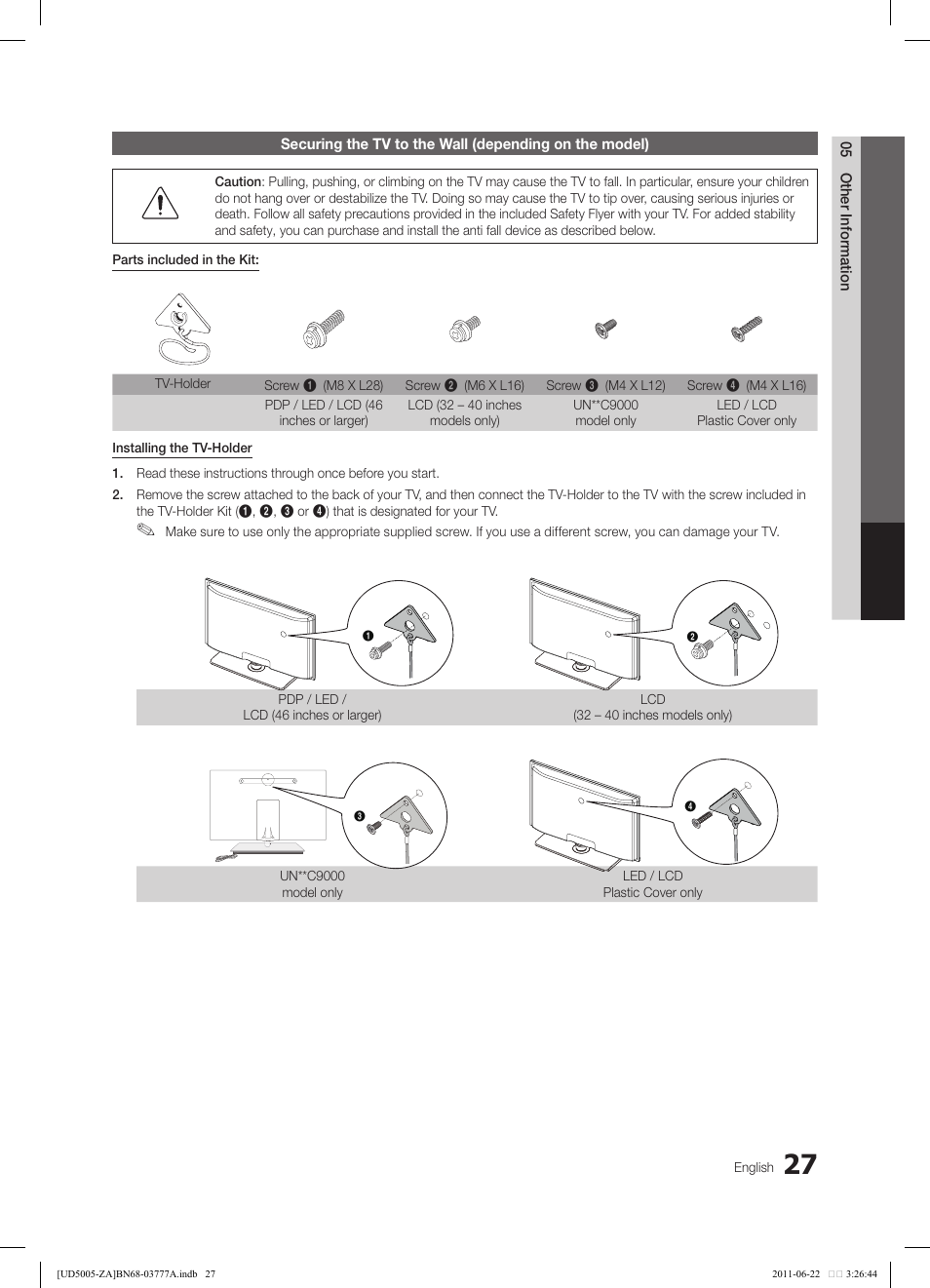 Samsung UN32D4005BDXZA User Manual | Page 27 / 36