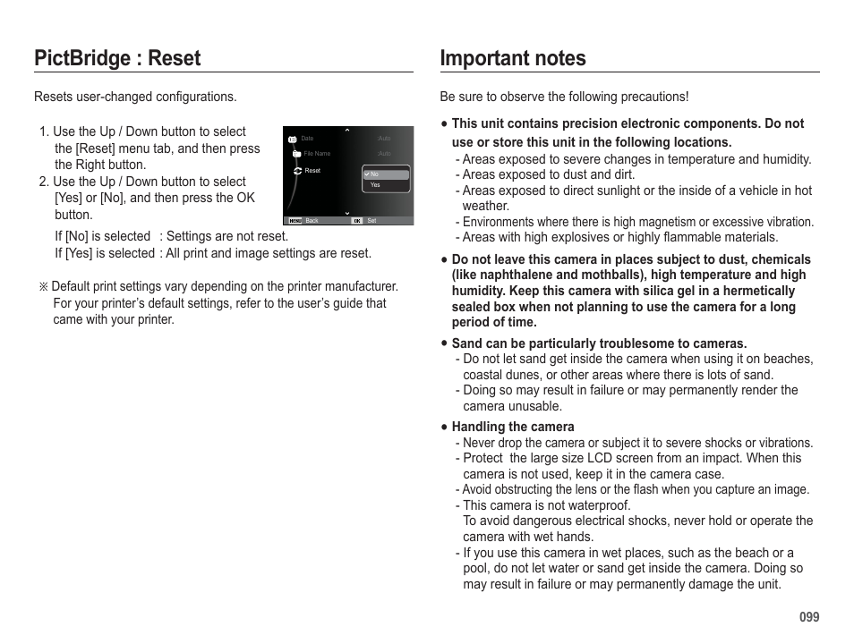 Pictbridge : reset | Samsung EC-HZ50WZBPBUS User Manual | Page 100 / 120