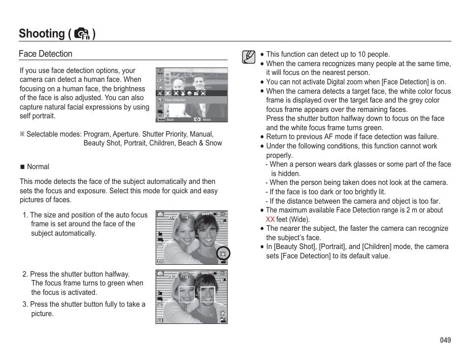 Shooting ( ) | Samsung EC-HZ50WZBPBUS User Manual | Page 50 / 120