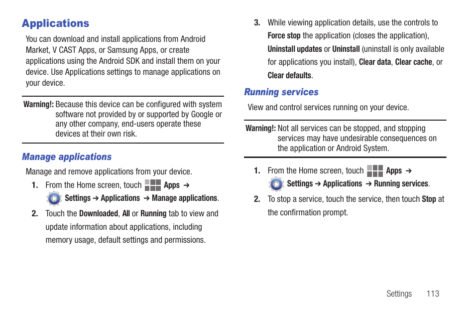 Applications | Samsung SCH-I815LSAVZW User Manual | Page 118 / 184