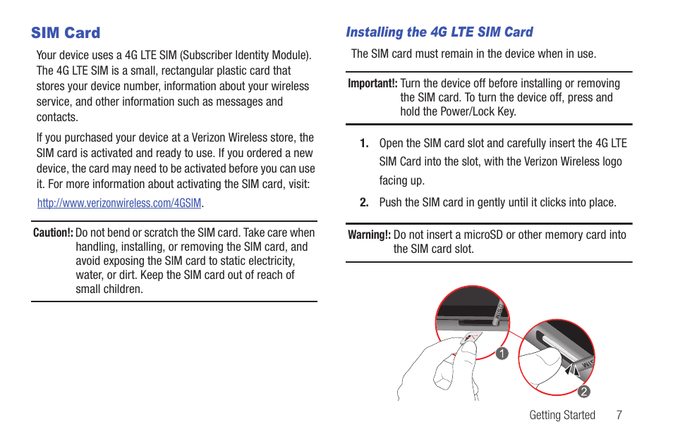 Sim card | Samsung SCH-I815LSAVZW User Manual | Page 12 / 184