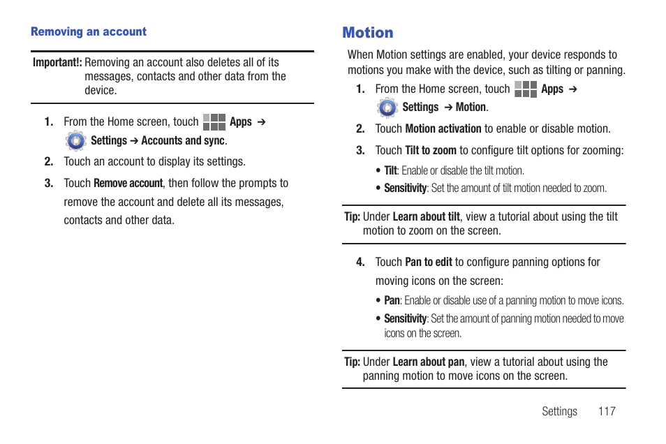 Motion | Samsung SCH-I815LSAVZW User Manual | Page 122 / 184