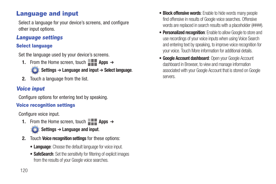 Language and input | Samsung SCH-I815LSAVZW User Manual | Page 125 / 184