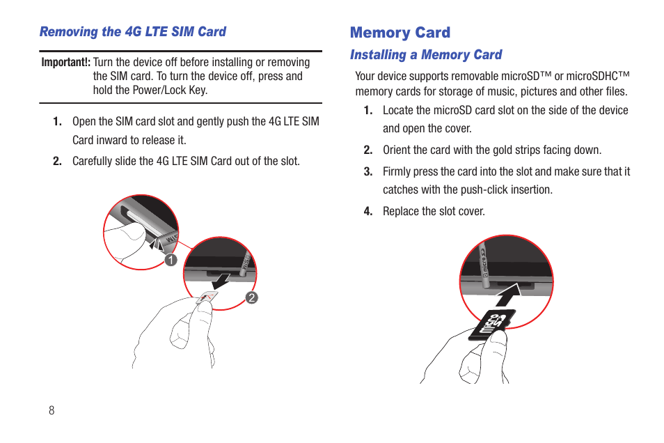 Memory card | Samsung SCH-I815LSAVZW User Manual | Page 13 / 184