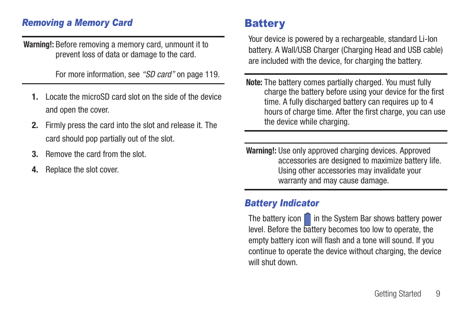 Battery | Samsung SCH-I815LSAVZW User Manual | Page 14 / 184