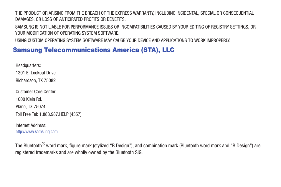 Samsung telecommunications america (sta), llc | Samsung SCH-I815LSAVZW User Manual | Page 4 / 184