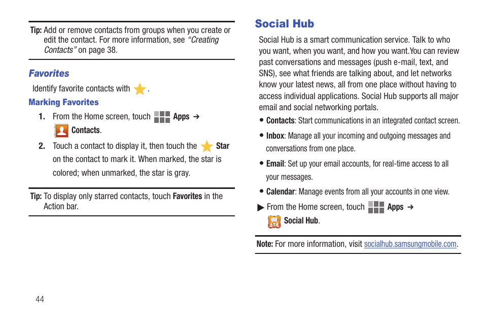 Social hub | Samsung SCH-I815LSAVZW User Manual | Page 49 / 184