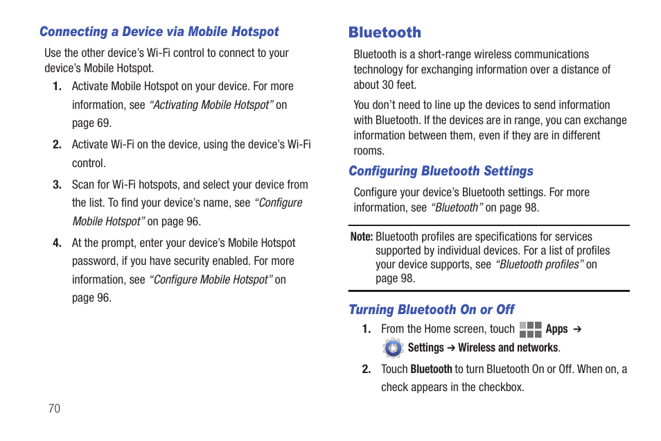 Bluetooth | Samsung SCH-I815LSAVZW User Manual | Page 75 / 184