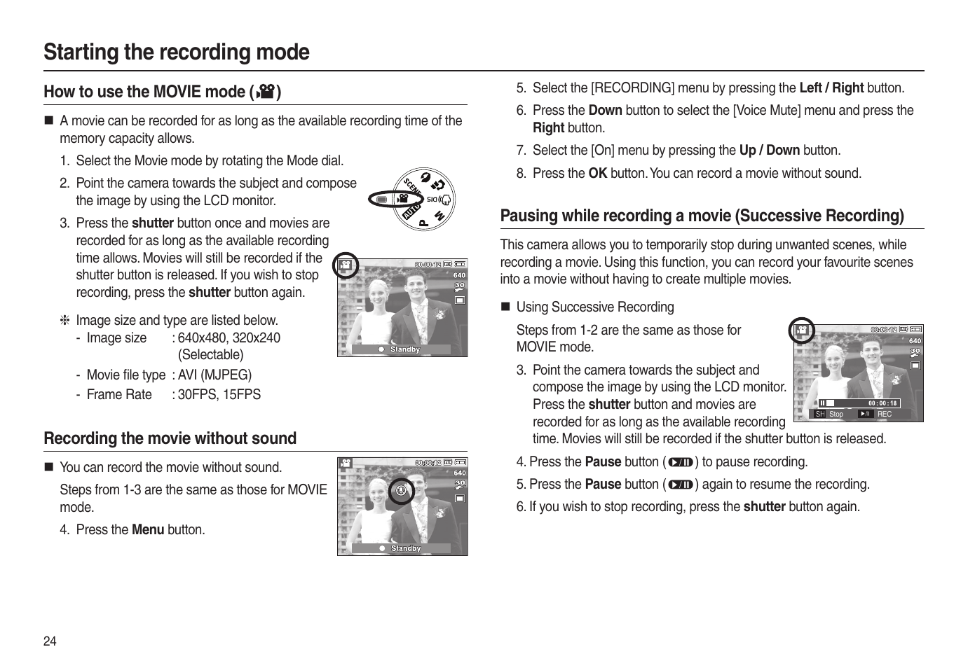 Starting the recording mode | Samsung EC-L100ZSBA-US User Manual | Page 25 / 102