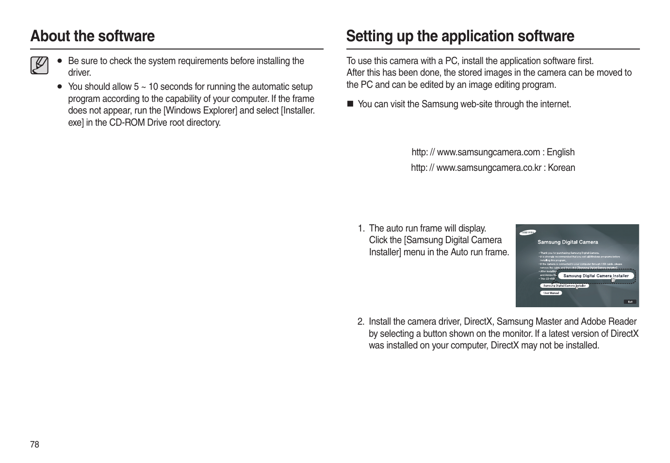 Setting up the application software, About the software | Samsung EC-L100ZSBA-US User Manual | Page 79 / 102